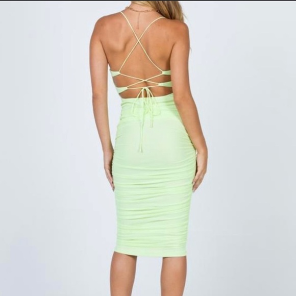 Princess Polly Colette Midi Dress Green - Picture 2 of 9